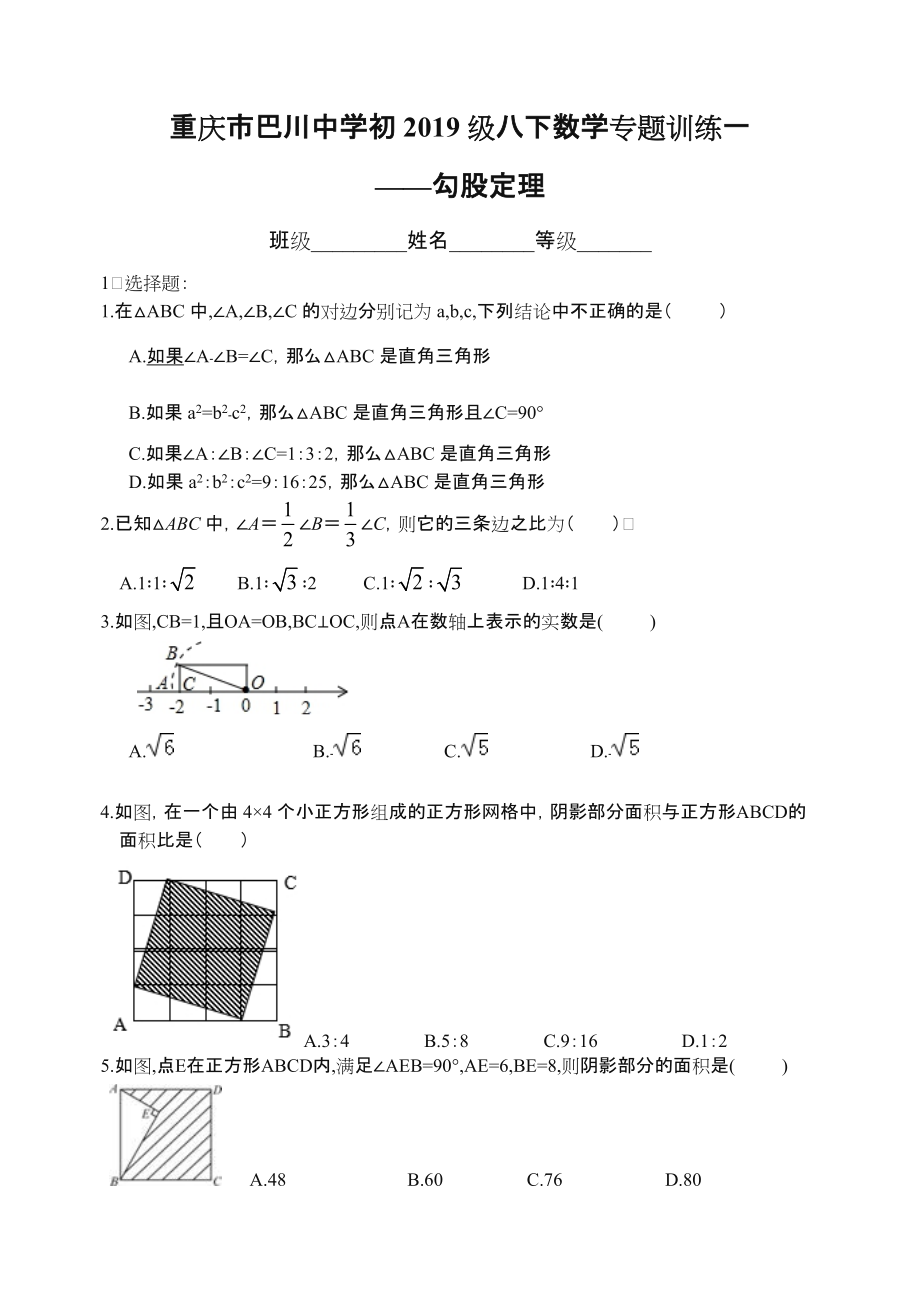 勾股定理专题.doc_第1页