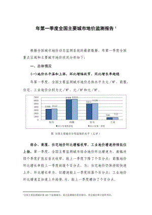 第一季度全国主要城市地价监测报告.doc