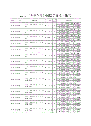 秋季学期外国语学院校排课表.doc