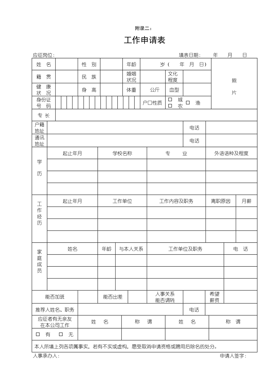 软件股份有限公司招聘与就职管理表格大全.doc_第2页