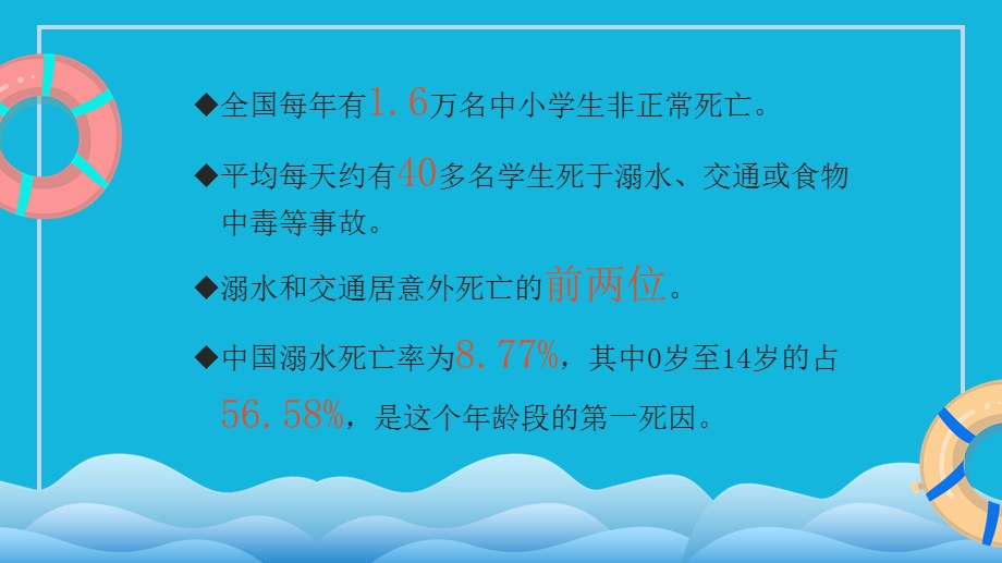 蓝色卡通风格中小学生幼儿园游泳防溺水安全主题班会PPT模板课件.pptx_第2页