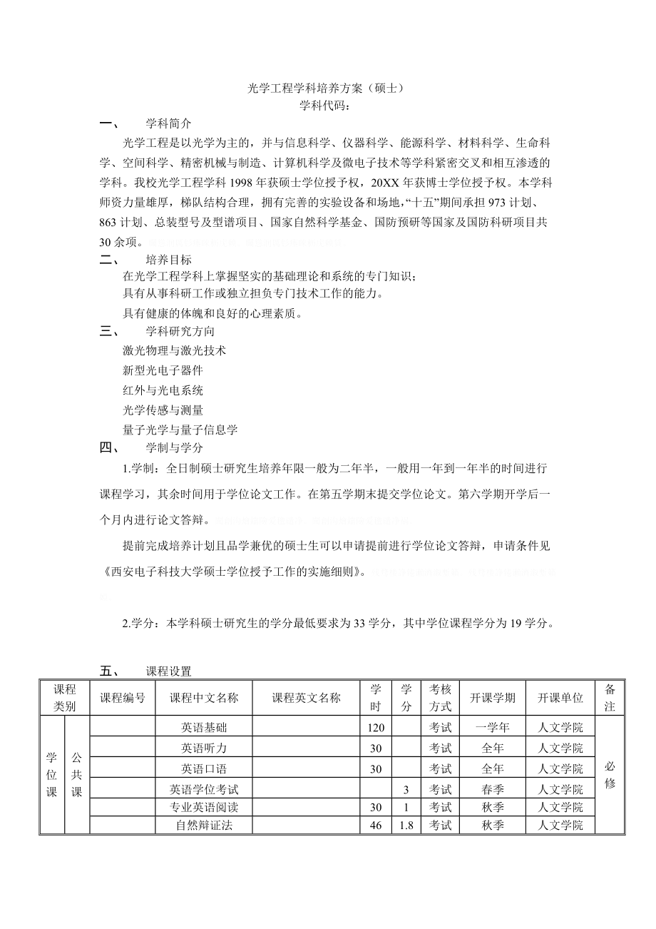 光学工程学科培养方案(硕士).doc_第1页