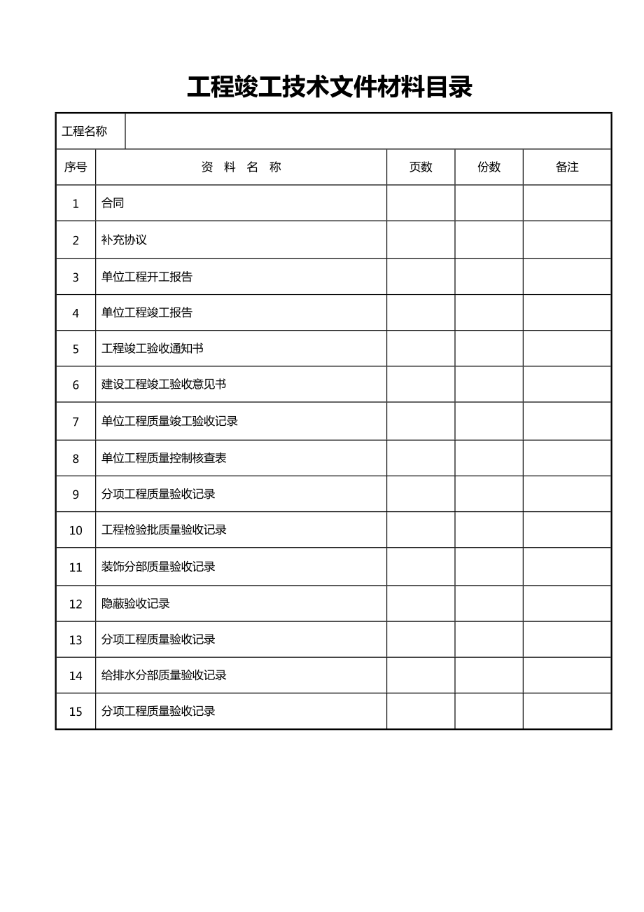 装饰装修工程竣工验收资料表格(大全).doc_第1页