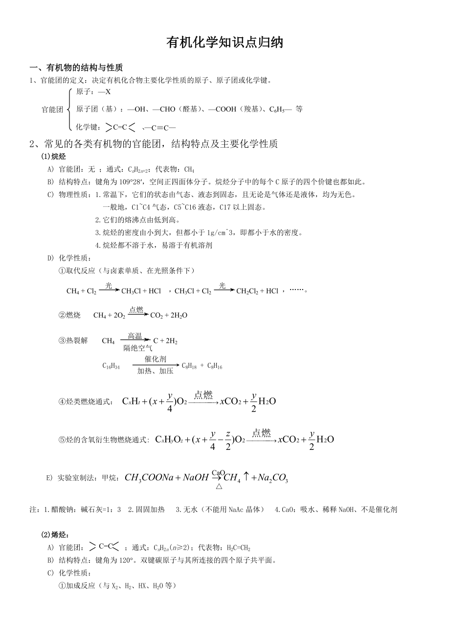 有机化学知识点总结归纳(全).doc_第1页