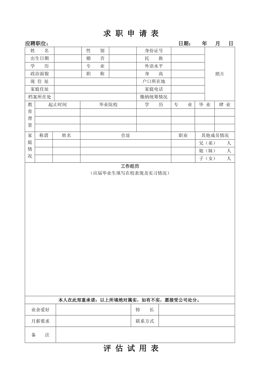 网络科技有限公司人事表格.doc_第1页