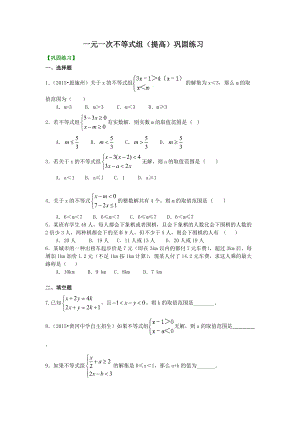 一元一次不等式组提高-巩固练习.doc