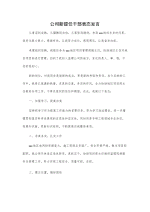 公司新提任干部表态发言.docx