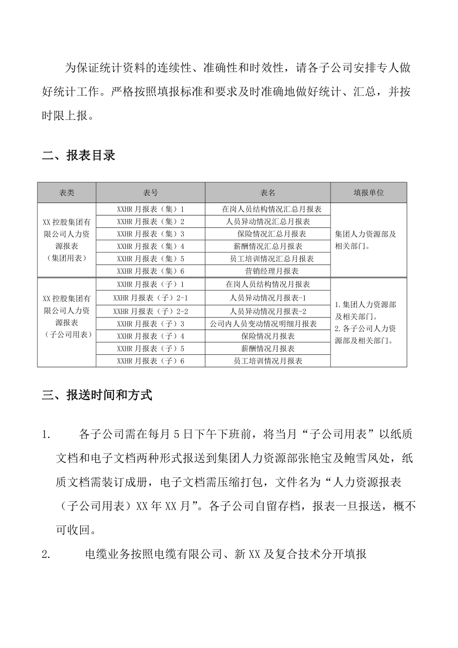 控股集团有限公司人力资源报表体系编制说明书.doc_第3页