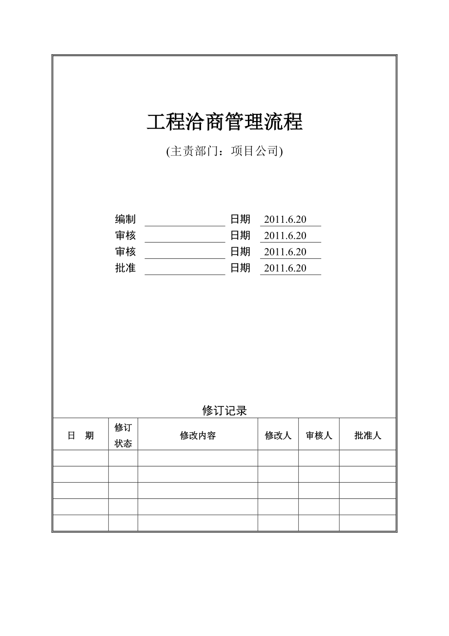 投资集团工程洽商管理流程.doc_第1页