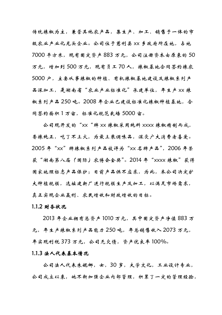 辣椒制品加工生产线技改项目可行性研究报告.doc_第2页