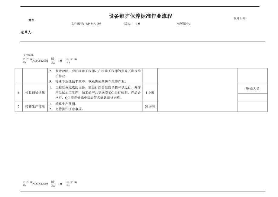 有限公司设备维护保养作业流程.doc_第2页