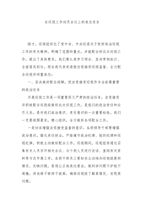 在巡视工作动员会议上的表态发言.docx