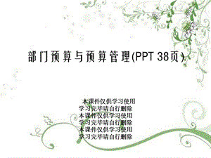 部门预算与预算管理课件.ppt