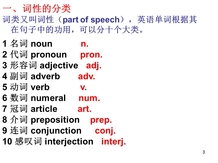 英语语法词性和句子成分PPT幻灯片课件.ppt_第3页