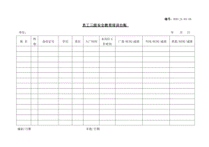 员工三级安全教育培训台账矿山公司.doc