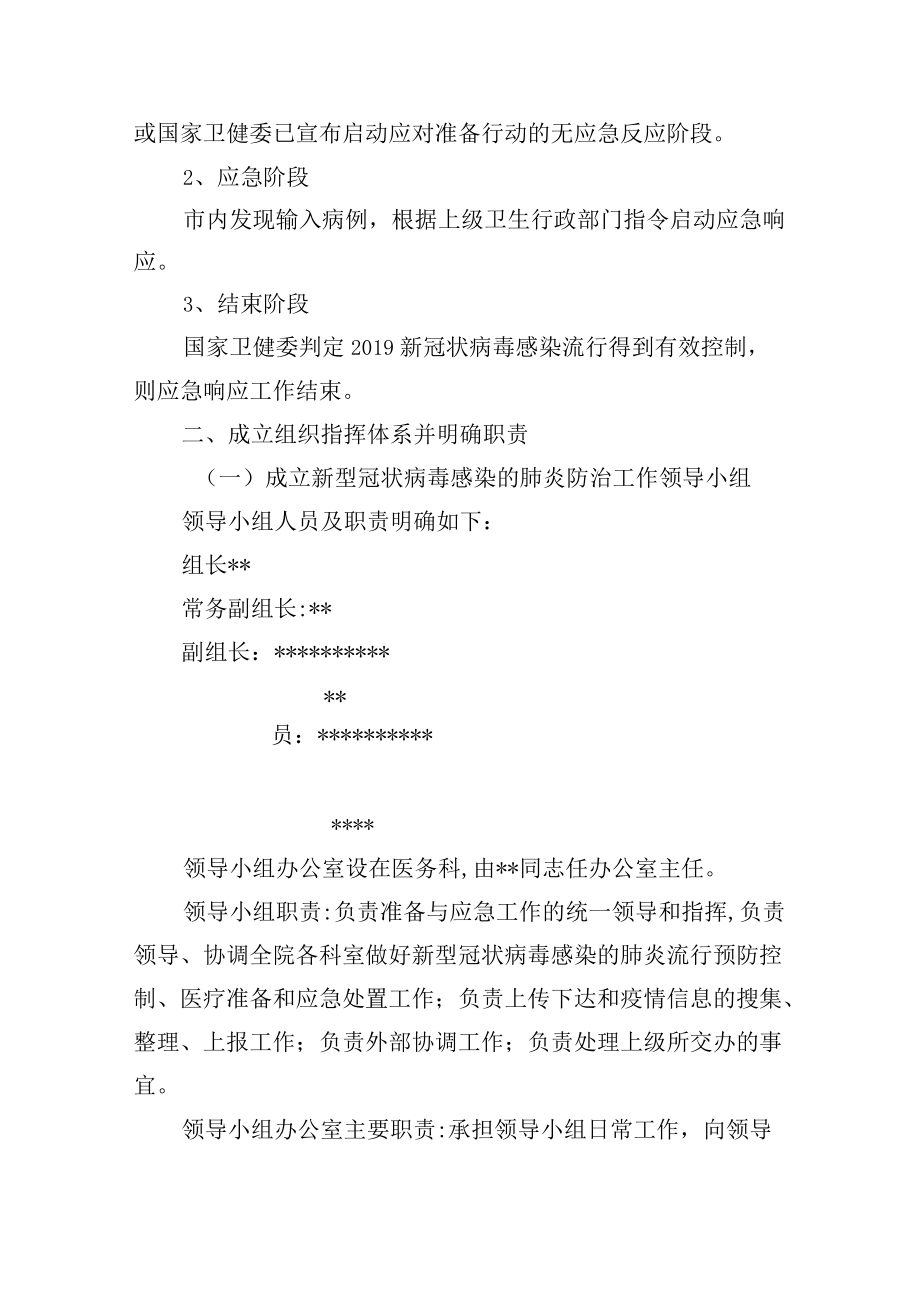 医院新型冠状病毒感染的肺防治工作应急预案.docx_第2页