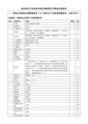 新校理化生实验室常规仪器配置化学教学仪器清单.doc