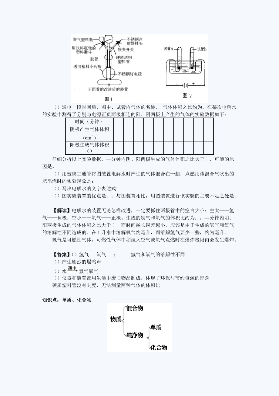 初三化学第三单元同步练习题水的组成.doc_第3页