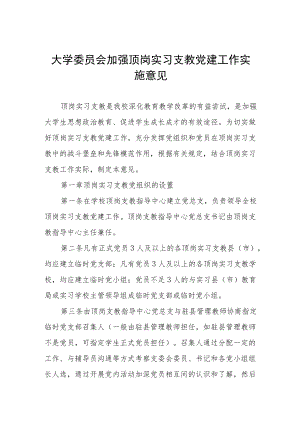 大学委员会加强顶岗实习支教党建工作实施意见.docx