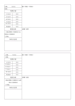 学生错题本知识点巩固总结计划模板.docx