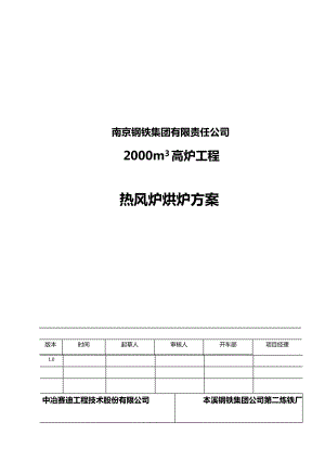 热风炉烘炉方案.doc