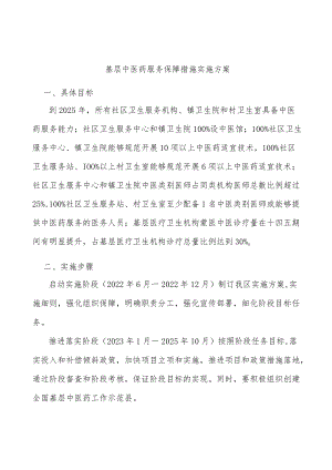 基层中医药服务保障措施实施方案.docx