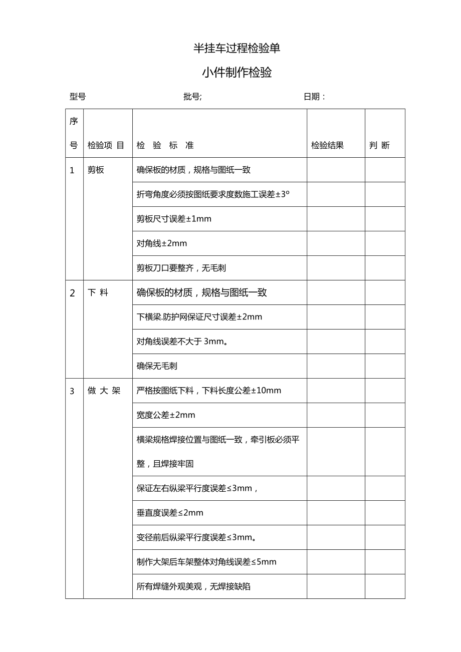 半挂车过程检验单.doc_第1页