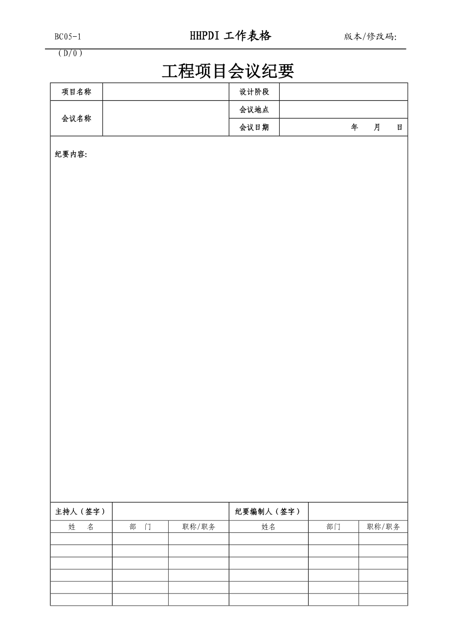 集团总院工程管理表格汇编范例.doc_第1页