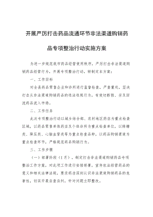 开展严厉打击药品流通环节非法渠道购销药品专项整治行动实施方案.docx