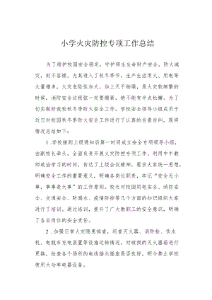 小学火灾防控专项工作总结.docx