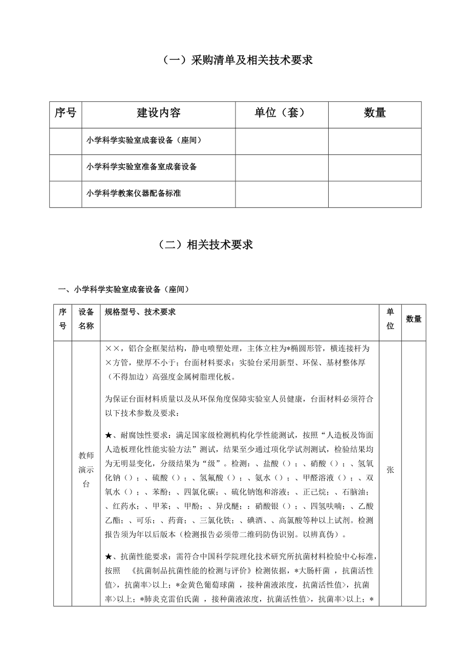 采购清单及相关技术要求.doc_第1页