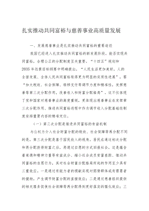 扎实推动共同富裕与慈善事业高质量发展.docx