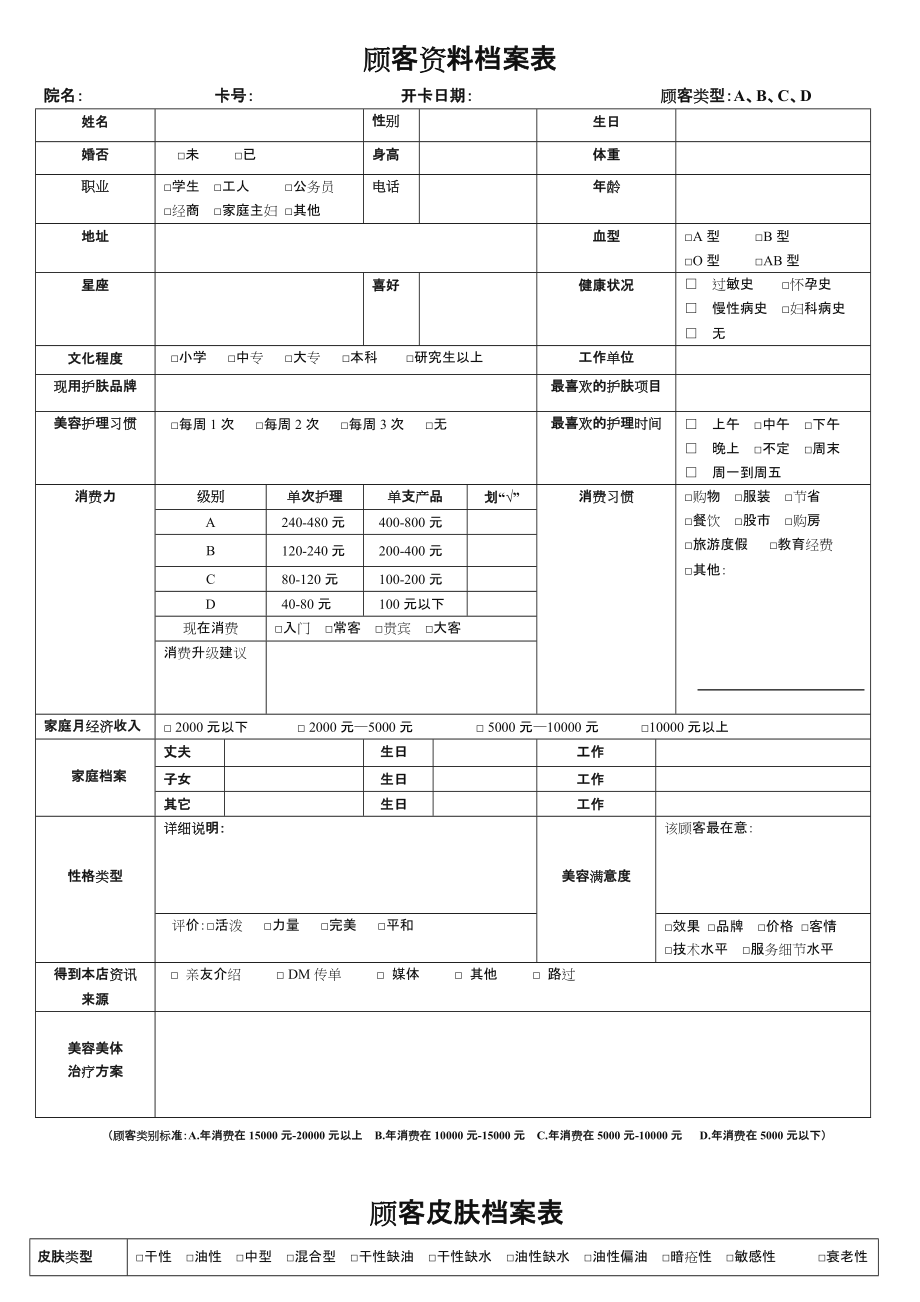 美容院顾客档案.doc_第1页