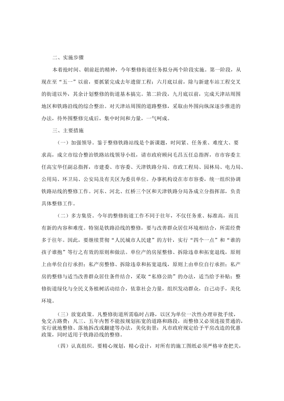 天津市人民政府批转市市容委《关于一九八八年综合整治街道的意见》的通知.docx_第3页