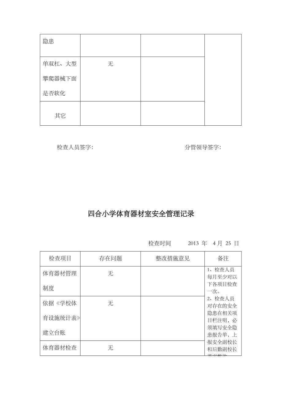 体育器材安全检查记录表.doc_第2页