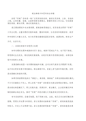 碳达峰碳中和思考体会讲稿.docx