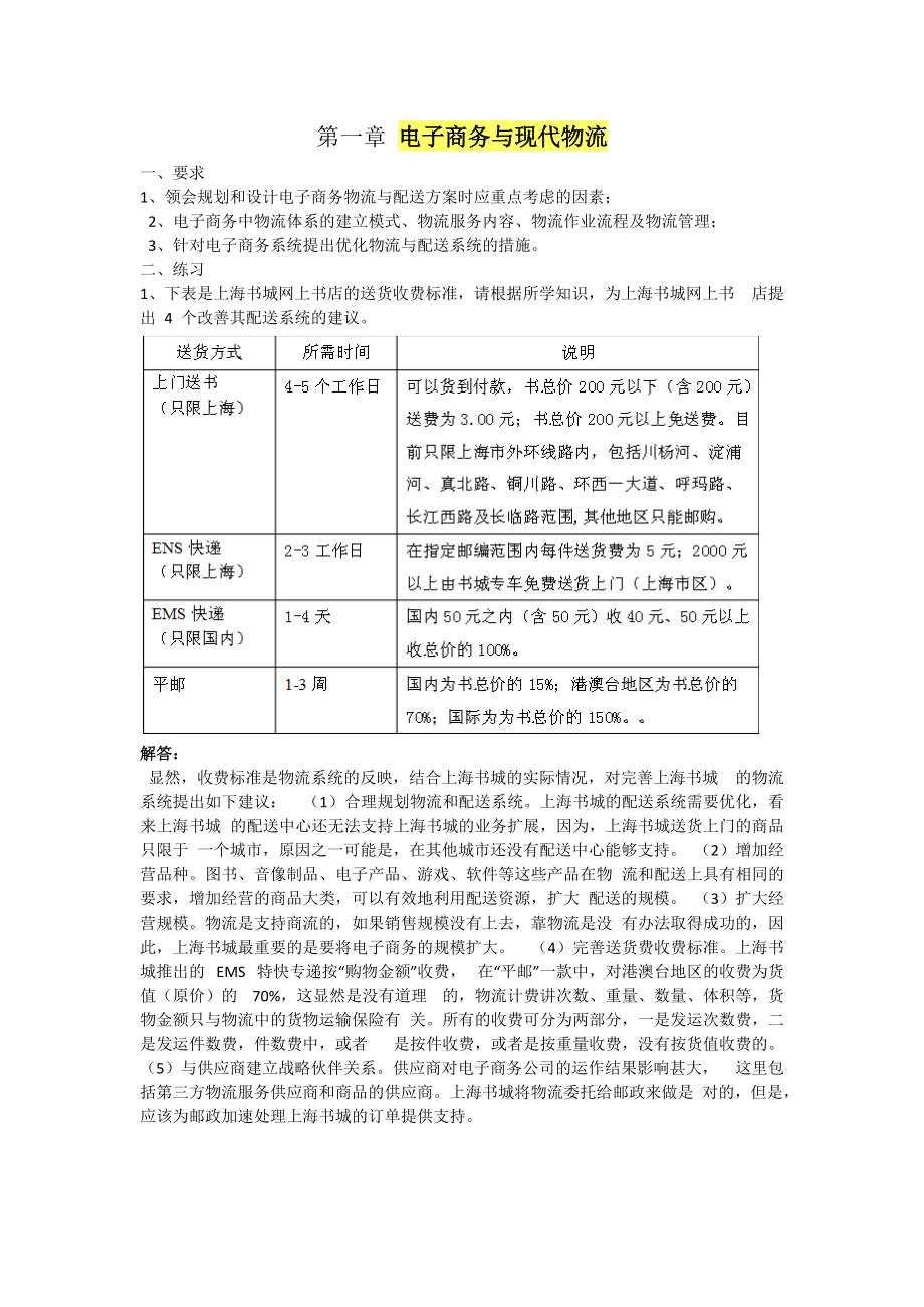 电子商务与现代物流复习题.docx_第1页