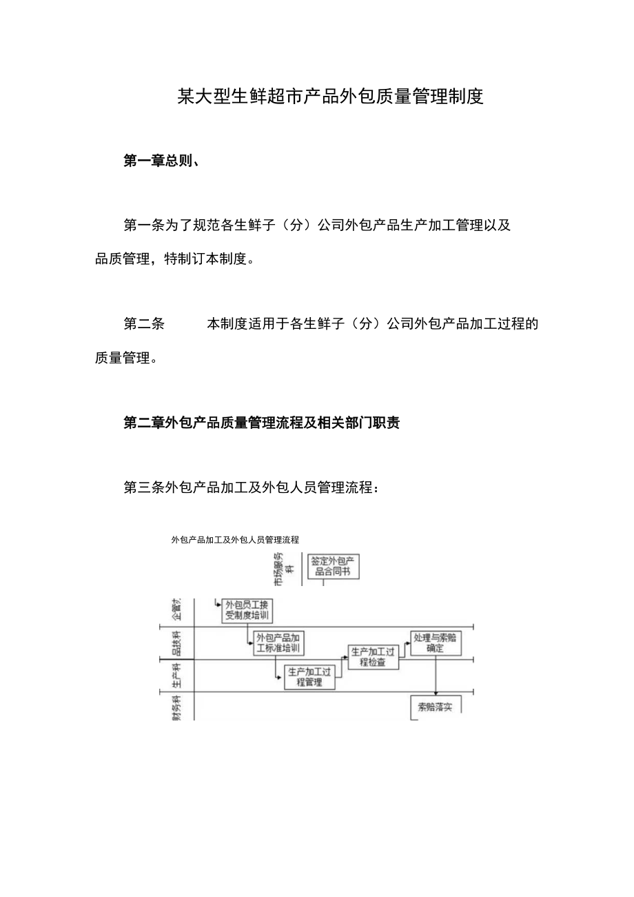 某大型生鲜超市产品外包质量管理制度.docx_第1页