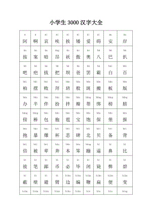 小学生3000汉字大全.doc