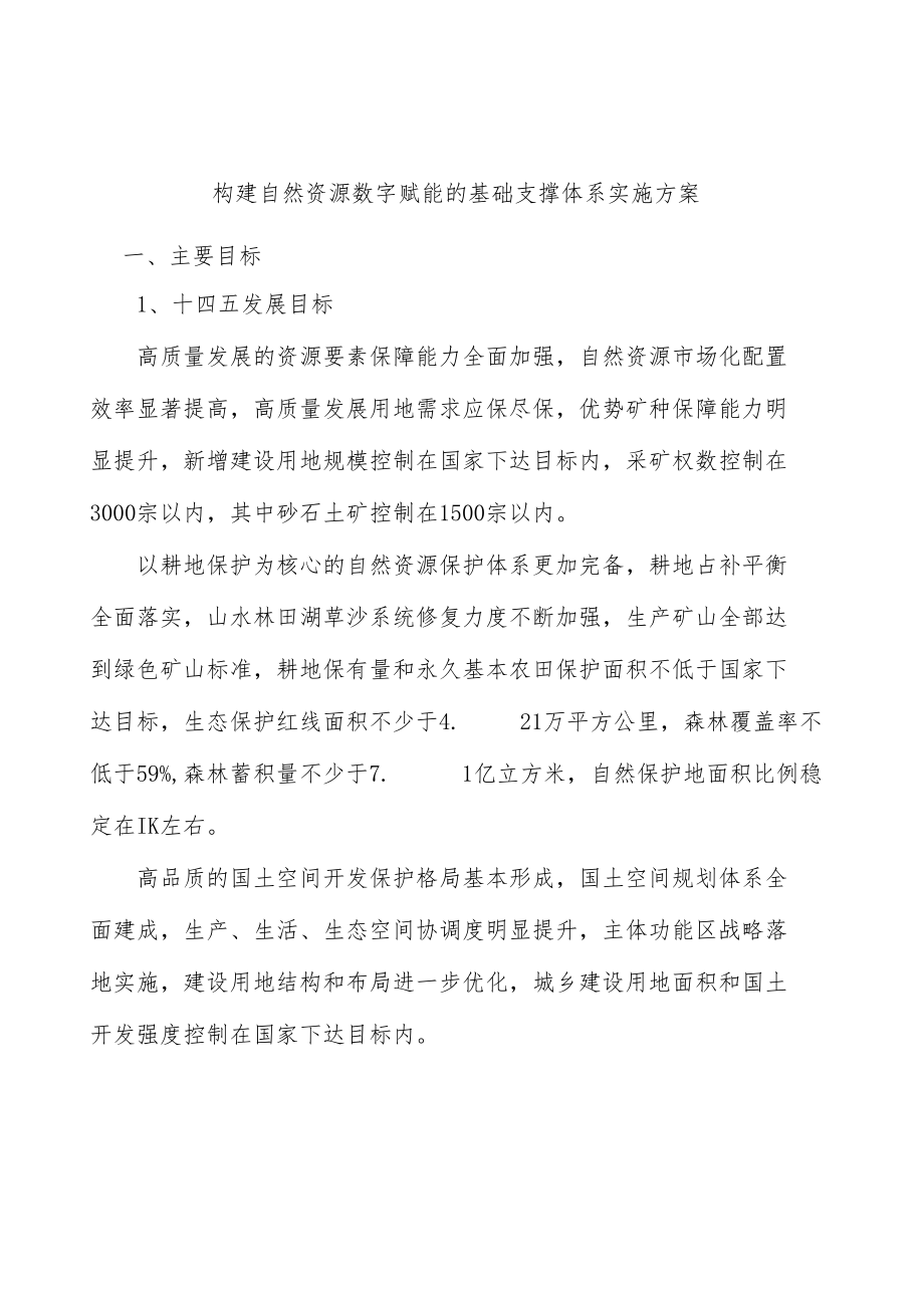 构建自然资源数字赋能的基础支撑体系实施方案.docx_第1页