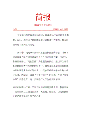 民族团结进步宣传月活动简报.docx