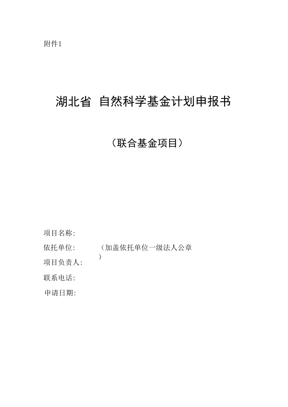 湖北省自然科学基金联合基金项目申报书.docx_第1页