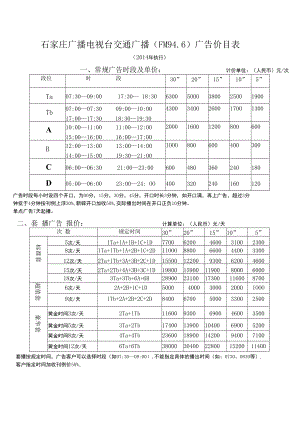 石家庄广播电视台交通广播FM96广告价目表.docx