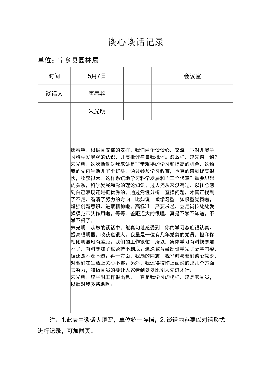 最新党员各种谈心谈话记录样本.docx_第2页