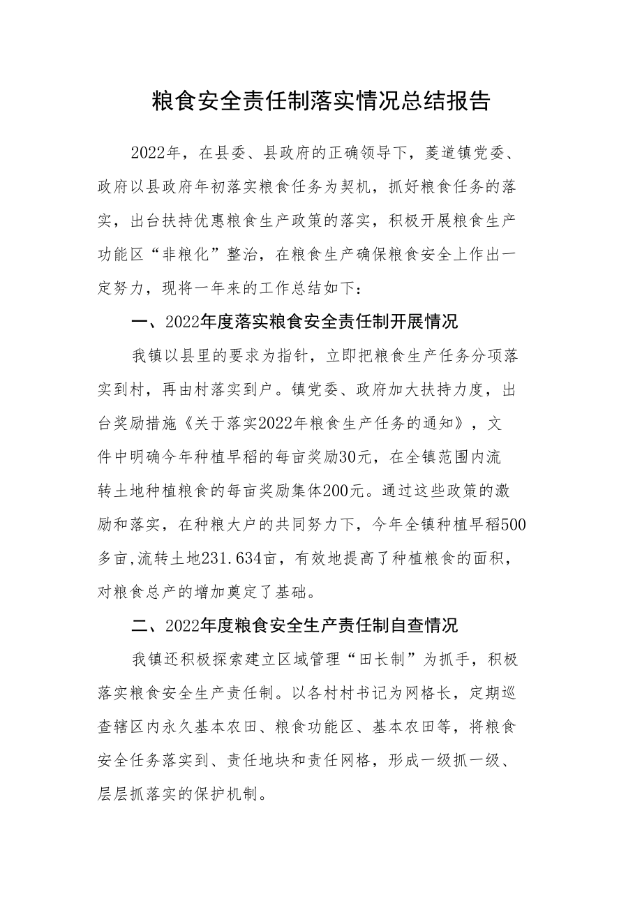 粮食安全责任制落实情况总结报告.docx_第1页