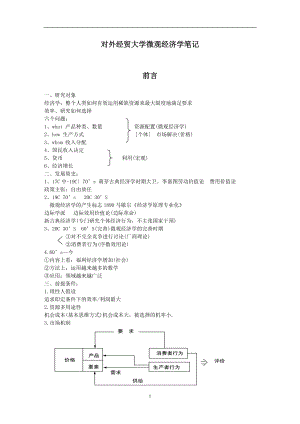 对外经贸大学微观经济学笔记(DOC 31).docx