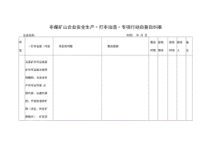 非煤矿山企业安全生产“打非治违”专项行动自查自纠表.docx