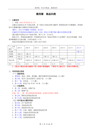 XXXX报关重点归纳-第04章-商品归类(新版本).docx