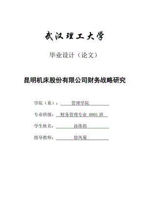 昆明机床股份有限公司财务战略.docx