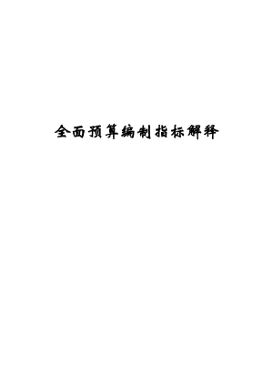 全面预算编制指标解释(doc 78页).docx